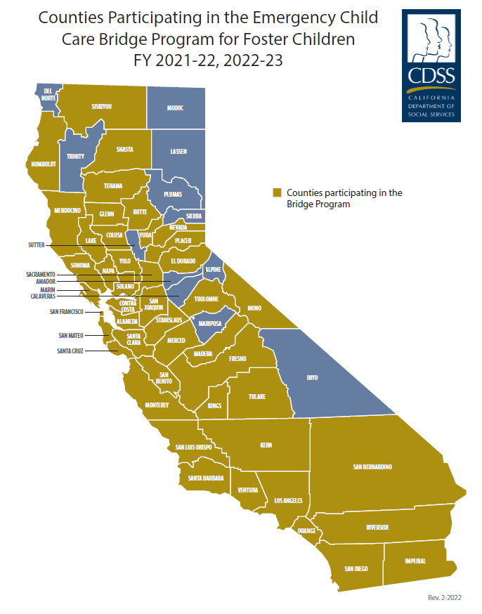 Counties participating in Bridge Program Counties participating in Bridge Program